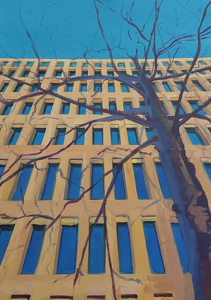 Los cambios se hacen evidentes en esta obra, las texturas, poco a poco, cobran más protagonismo..."Amanecer en la ciudad"Díptico.Obra en proceso.Acrílico sobre dos tableros entelados.70X100cm. (total)" Cada momento que vivo queda fijado en mi recuerdo y puedo elegir si ese recuerdo es hermoso de alguna manera, aunque las circunstancias no lo sean tanto"